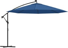 vidaXL Hengeparasoll med LED-lys asurblå 350 cm