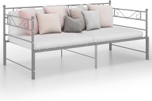 vidaXL Uttrekkbar ramme til sovesofa grå metall 90x200 cm