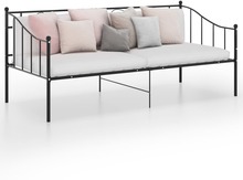 vidaXL Ramme til sovesofa svart metall 90x200 cm