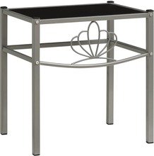 vidaXL Sängbord grå och svart 42,5x33x44,5 cm metall och glas