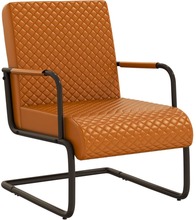 vidaXL Fribärande stol brun konstläder