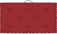 vidaXL Cuscino per Pallet e Pavimento Rosso Borgogna 73x40x7 cm Cotone