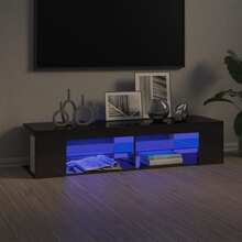 vidaXL TV-benk med LED-lys høyglans grå 135x39x30 cm