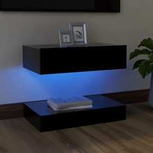 vidaXL TV-benk med LED-lys svart 60x35 cm