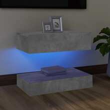 vidaXL TV-benk med LED-lys betonggrå 60x35 cm