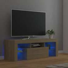 vidaXL TV-benk med LED-lys sonoma eik 120x35x40 cm