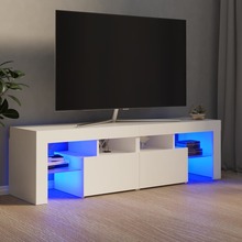 vidaXL TV-benk med LED-lys hvit 140x36,5x40 cm