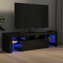 vidaXL TV-benk med LED-lys høyglans svart 140x35x40 cm