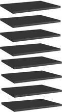 vidaXL Hylleplater 8 stk høyglans svart 40x30x1,5 cm sponplate