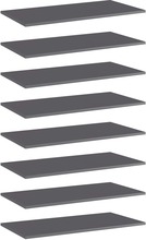 vidaXL Hylleplater 8 stk høyglans grå 80x40x1,5 cm sponplate