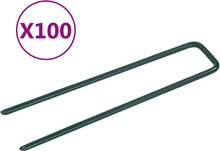 vidaXL Spikar för konstgräs 100 st U-formad järn