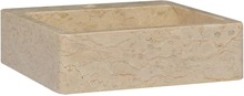 vidaXL Handfat gräddvit 40x40x12 cm marmor