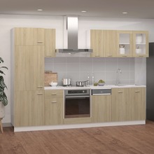 vidaXL Set Armadi da Cucina 8 pz Rovere Sonoma in Truciolato