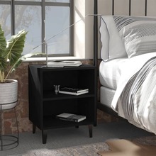 vidaXL Sängbord med metallben 2 st svart 40x30x50 cm