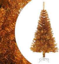 vidaXL Kunstig juletre med stativ gull 120 cm PET