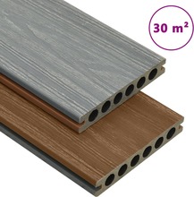 vidaXL WPC-golvplattor med tillbehör brun och grå 30 m² 2,2 m