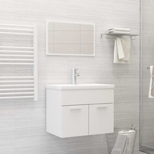 vidaXL Set Mobili da Bagno Bianco in Truciolato