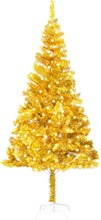 vidaXL Kunstig juletre med LED og stativ 240 cm PET gull