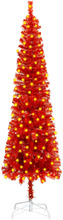 vidaXL Slankt juletre med LED rød 150 cm