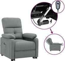 vidaXL Elektrisk reclinerfåtölj mörkgrå tyg
