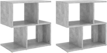 vidaXL Sängbord 2 st betonggrå 50x30x51,5 cm konstruerat trä