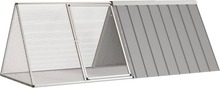 vidaXL Kaninbur grå 201,5x80,5x71 cm galvaniserat stål