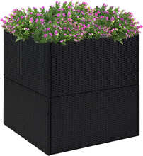 vidaXL Fioriera da Giardino Nero 80x80x80 cm in Polyrattan