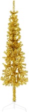 vidaXL Smal halv plastgran med stativ guld 150 cm