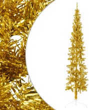 vidaXL Smal halv plastgran med stativ guld 240 cm