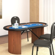 vidaXL Pokerbord för 10 spelare 160x80x75 cm blå