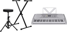 vidaXL Elektrisk keyboard 61 tangenter silver och vit