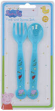 Peppa Wutz Fork & Spoon Set Blue