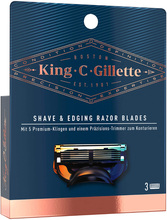 Gillette King Shave & Edging Razor Blades 3 stk.