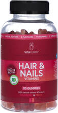 Vitayummy Hair & Nails Vitamins Rhubarb & Peach (U) 90 stk.