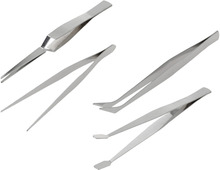 FX Tools Pincetten set 4-delig - zilver - RVS metaal