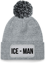Ice-man muts met pompon - unisex - one size - grijs - apres-ski muts