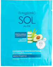SOL Aloe - Maschera in tessuto doposole - idratante, lenitiva - con succo di Aloe e olio di Avocado (1 pezzo) - prolunga l'abbronzatura