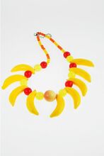 Korte geel-oranje fruit-halsketting