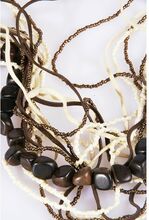 15 strings halsketting ivoor/bruin