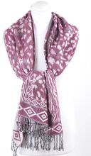 Fuchsia roze pashmina sjaal met grafisch patroon