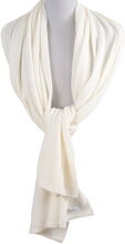 Kasjmier-blend sjaal/omslagdoek in ivoor