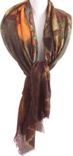 Wollen sjaal met een afbeelding van een kunstschilderij