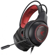 Gaming headset med mikrofon KSIX Drakkar USB LED Sort Rød