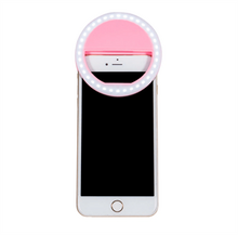 Selfie Clip On Cirkellampe med LED lys - Til Kamera, Smartphone og Beautyspejl