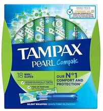 Tampax Pearl Compak Super Tamponer - 18 stk.