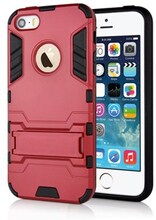 Cave hard plast- og TPU cover til iPhone 5/5S - Rød