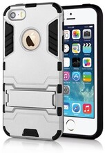 Cave hard plast- og TPU cover til iPhone 5/5S - Sølv