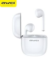 AWEI Bluetooth 5.0 T28 TWS høretelefoner + dockingstation hvid/hvid
