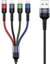 USAMS Flettet kabel U26 4-i-1 0,35 m 2A hurtig opladning (2xlightning / microUSB / USB-C) SJ411USB01