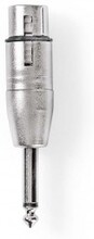 XLR adapter | XLR 3-Pin Hun | 6.35 mm Hanstik | Nikkelplateret | Lige | Metal | Sølv | 10 stk. | Pla